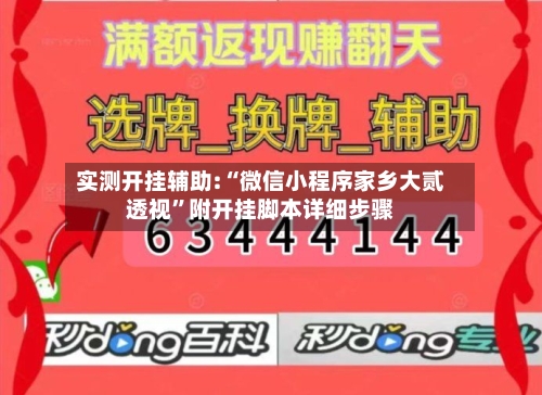 实测开挂辅助:“微信小程序家乡大贰透视	”附开挂脚本详细步骤-第2张图片