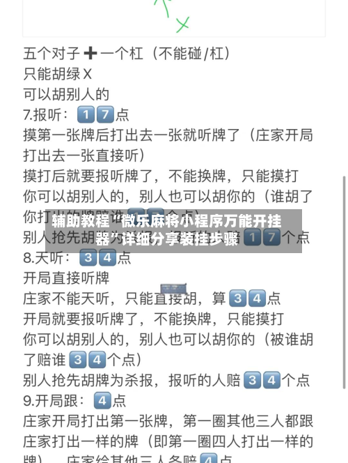 辅助教程“微乐麻将小程序万能开挂器	”详细分享装挂步骤-第2张图片