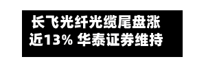 长飞光纤光缆尾盘涨近13% 华泰证券维持“增持	”评级-第2张图片