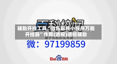辅助开挂工具“微乐麻将小程序万能开挂器	”作弊(透视)透视辅助-第2张图片