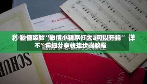 秒懂经验“微信小程序打大a可以开挂不	”详细分享装挂步骤教程-第3张图片
