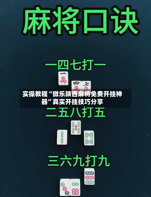实操教程“微乐陕西麻将免费开挂神器”真实开挂技巧分享