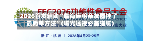 2026首发辅助“临海麻将亲友圈挂了最简单方法	”(曝光透视必备猫腻)-第2张图片
