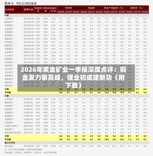 2026年紫金矿业一季报深度点评：铜金发力攀高峰	，锂业初成建新功（附下载）-第2张图片