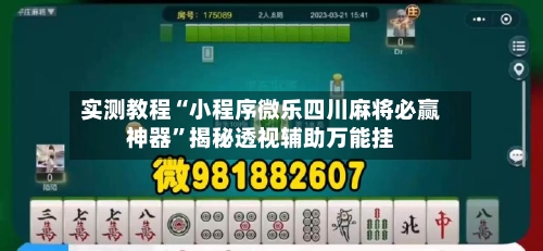 实测教程“小程序微乐四川麻将必赢神器”揭秘透视辅助万能挂-第3张图片