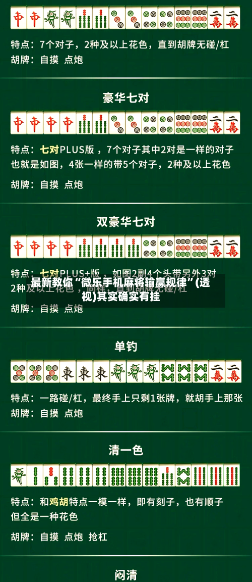 最新教你“微乐手机麻将输赢规律”(透视)其实确实有挂-第2张图片