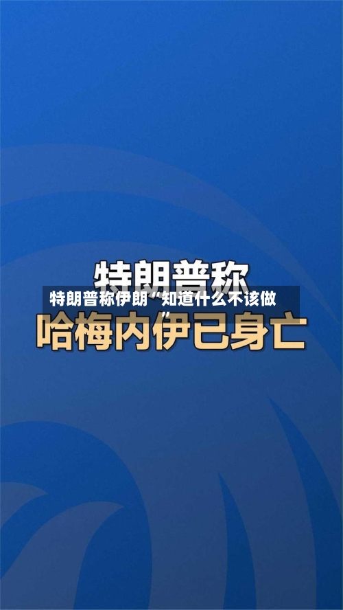 特朗普称伊朗“知道什么不该做”-第2张图片