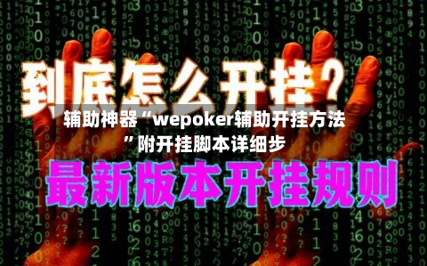 辅助神器“wepoker辅助开挂方法”附开挂脚本详细步