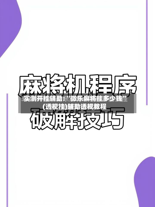 实测开挂辅助:“微乐麻将挂多少钱”(透视挂)辅助透视教程-第2张图片