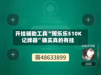 开挂辅助工具“闽乐乐510K记牌器”确实真的有挂-第2张图片