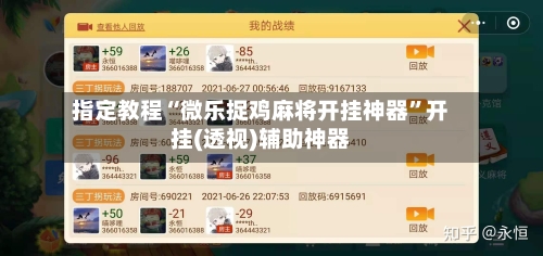 指定教程“微乐捉鸡麻将开挂神器”开挂(透视)辅助神器