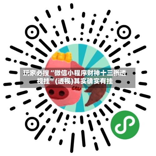 玩家必搜“微信小程序财神十三张透视挂”(透视)其实确实有挂