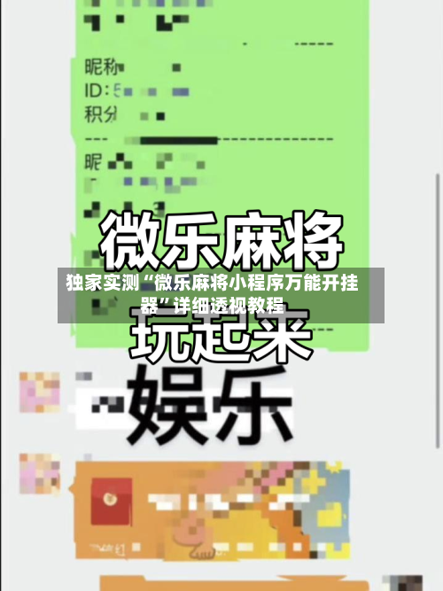 独家实测“微乐麻将小程序万能开挂器”详细透视教程
