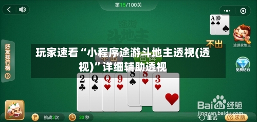 玩家速看“小程序途游斗地主透视(透视)”详细辅助透视