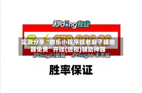 实测分享“微乐小程序捉老麻子辅助器免费”开挂(透视)辅助神器
