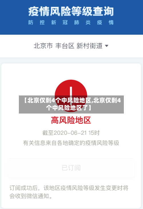 【北京仅剩4个中风险地区,北京仅剩4个中风险地区了】