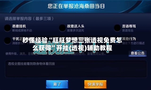 秒懂经验“旺旺梦想三张透视免费怎么获得”开挂(透视)辅助教程