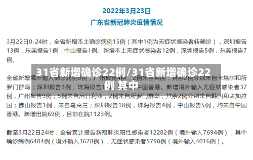 31省新增确诊22例/31省新增确诊22例 其中