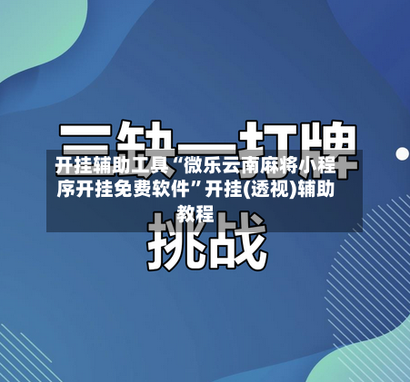 开挂辅助工具“微乐云南麻将小程序开挂免费软件”开挂(透视)辅助教程
