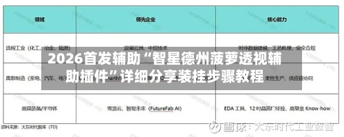 2026首发辅助“智星德州菠萝透视辅助插件”详细分享装挂步骤教程