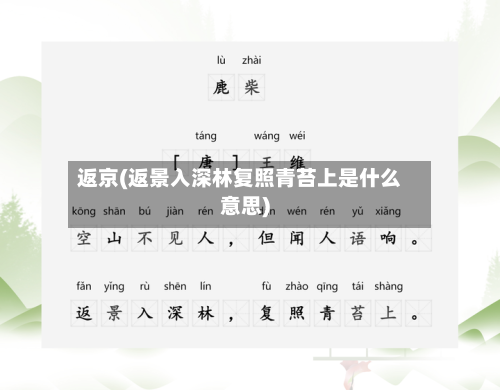 返京(返景入深林复照青苔上是什么意思)