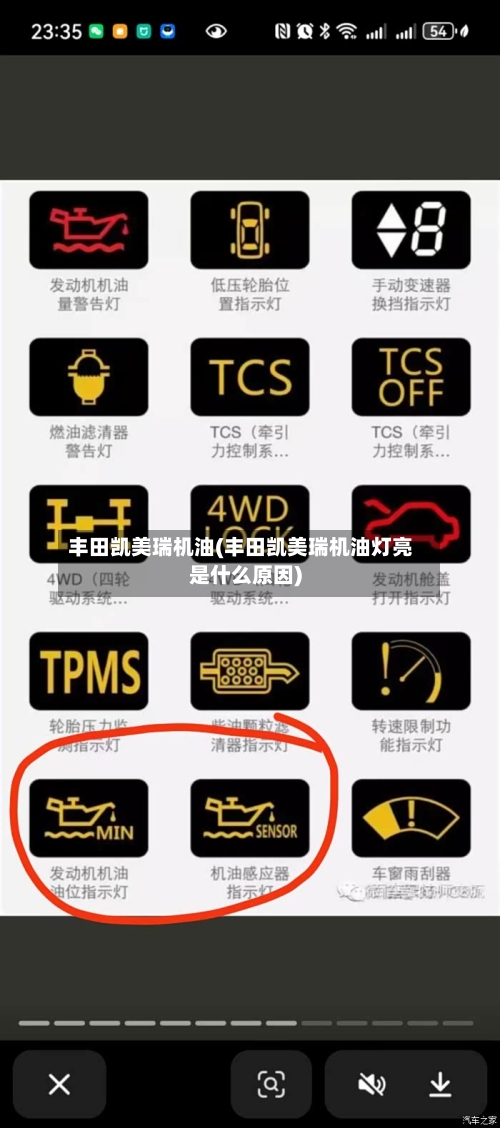 丰田凯美瑞机油(丰田凯美瑞机油灯亮是什么原因)