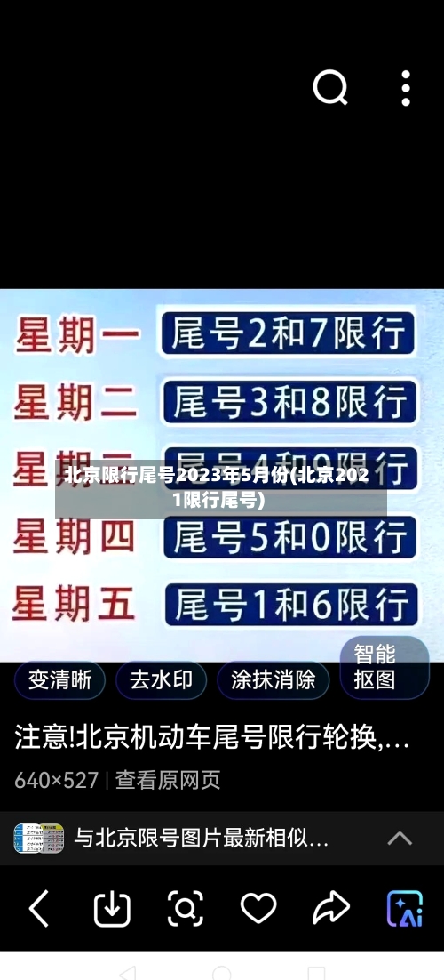北京限行尾号2023年5月份(北京2021限行尾号)