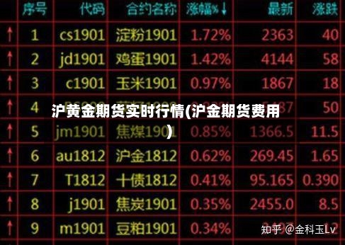 沪黄金期货实时行情(沪金期货费用)