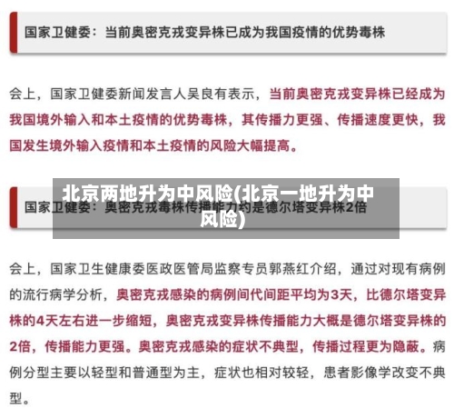 北京两地升为中风险(北京一地升为中风险)
