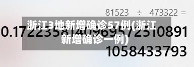 浙江3地新增确诊57例(浙江新增确诊一例)