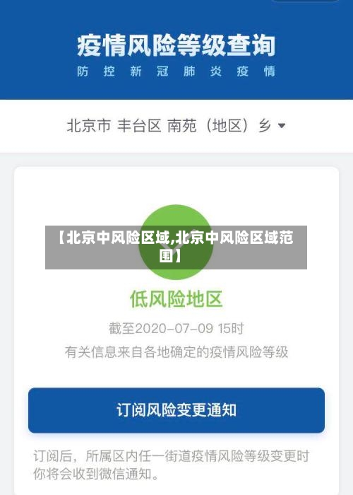 【北京中风险区域,北京中风险区域范围】