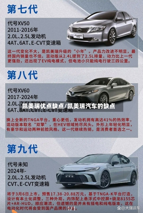 凯美瑞优点缺点/凯美瑞汽车的缺点