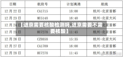 【进京需要核酸检测吗,进京需要不需要核酸】