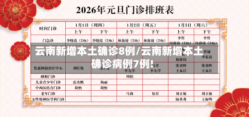 云南新增本土确诊8例/云南新增本土确诊病例7例!