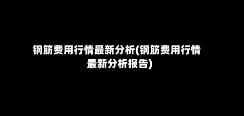 钢筋费用行情最新分析(钢筋费用行情最新分析报告)