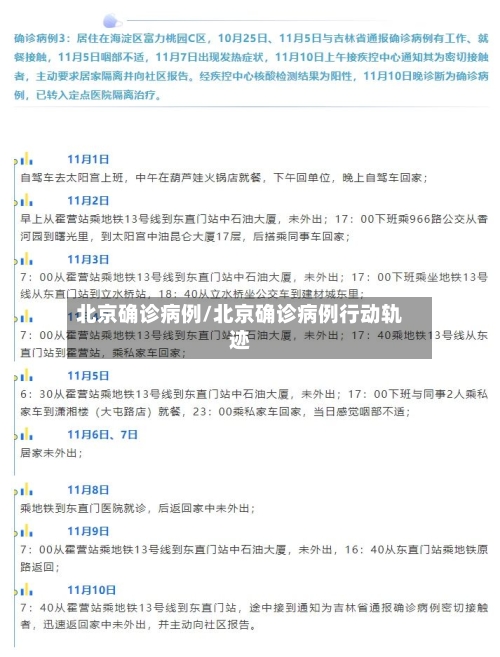 北京确诊病例/北京确诊病例行动轨迹