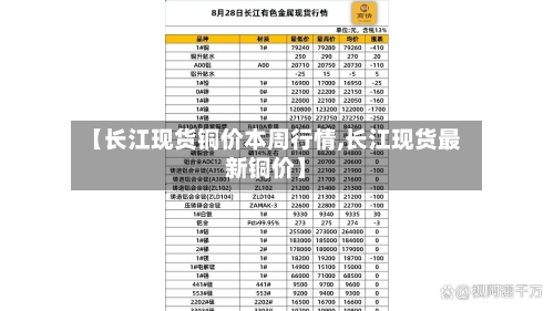 【长江现货铜价本周行情,长江现货最新铜价】
