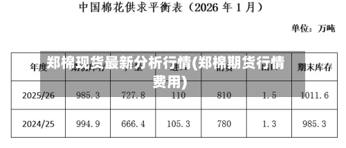 郑棉现货最新分析行情(郑棉期货行情费用)