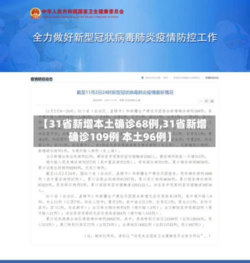 【31省新增本土确诊68例,31省新增确诊109例 本土96例】