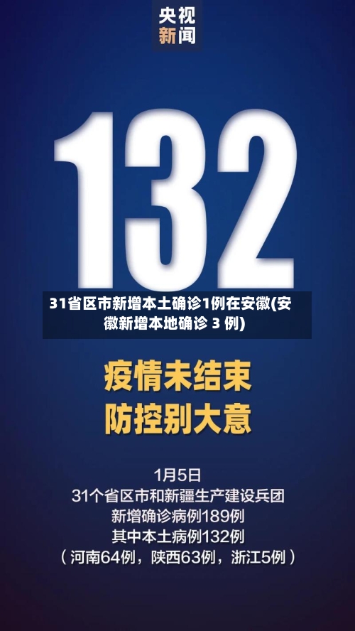 31省区市新增本土确诊1例在安徽(安徽新增本地确诊 3 例)