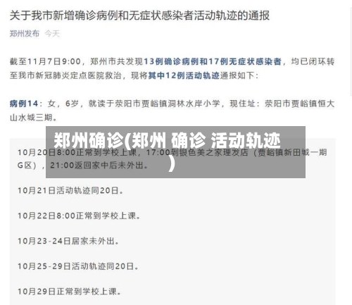 郑州确诊(郑州 确诊 活动轨迹)