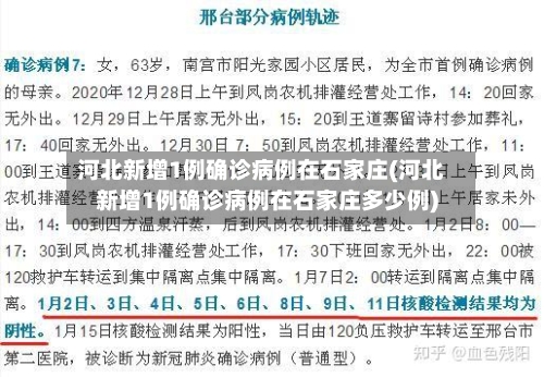 河北新增1例确诊病例在石家庄(河北新增1例确诊病例在石家庄多少例)
