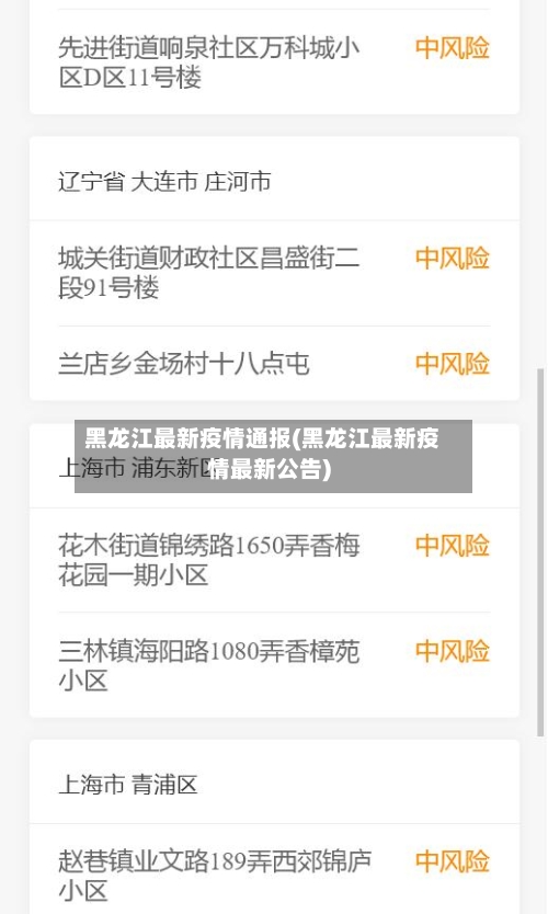 黑龙江最新疫情通报(黑龙江最新疫情最新公告)