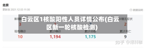 白云区1核酸阳性人员详情公布(白云区新一轮核酸检测)