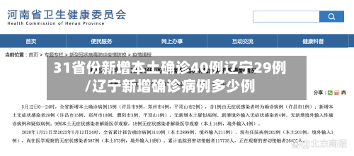 31省份新增本土确诊40例辽宁29例/辽宁新增确诊病例多少例