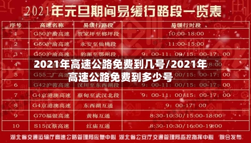 2021年高速公路免费到几号/2021年高速公路免费到多少号