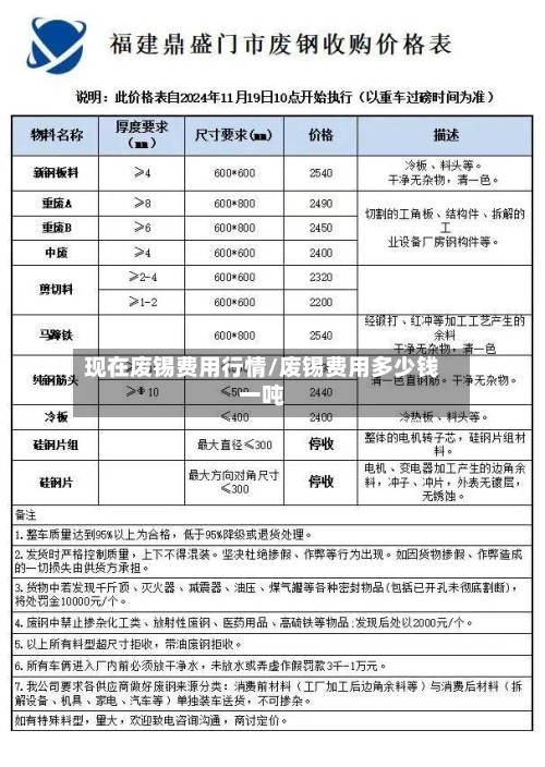现在废锡费用行情/废锡费用多少钱一吨