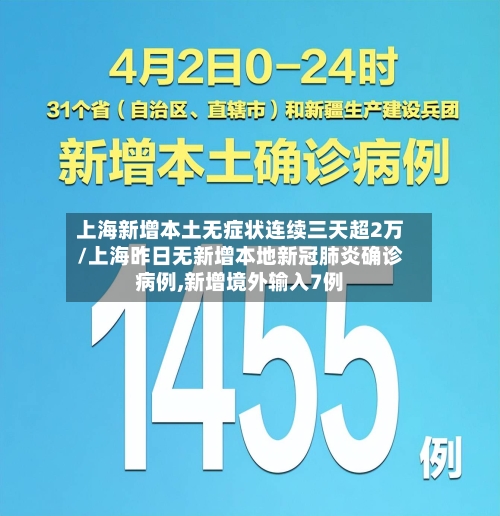 上海新增本土无症状连续三天超2万/上海昨日无新增本地新冠肺炎确诊病例,新增境外输入7例