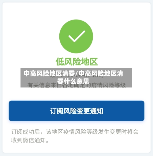 中高风险地区清零/中高风险地区清零什么意思
