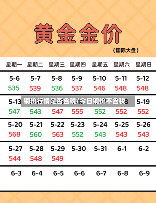 铜价行情是否含税/今日铜价不含税